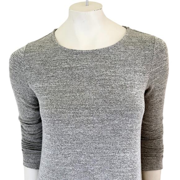 GAP Metallic Stretch Knit Long Sleeve Shift Dress in Heather Gray Gold SZ XS - Picture 4 of 10